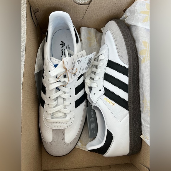 Brand new never worn Adidas Samba OG “White/Black” sneakers size Men’s US 8 - Picture 2 of 10